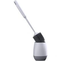 Brosse WC, Brosse de Toilette en Silicone, Balayette WC en Silicone Antibactérienne à Séchage Rapide, Brosse Toilettes à Manche Long, Montage
