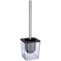 Wenko - Brosse wc Candy, brosse wc noire, plastique, 11,5x39x11,5 cm, transparent