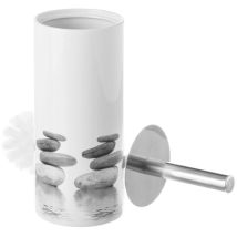 Brosse WC – Céramique et Métal – Gris et Blanc – 32 cm – 10 cm – WADIGA