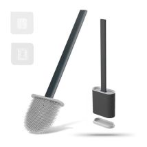 L&h-cfcahl – Brosse Wc En Silicone Avec Support Mural Amovible – Antigoutte Et Antibactérienne – Séchage Rapide – Nettoyage En Profondeur Des Coins