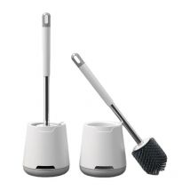 Brosse WC en Silicone - Brosse WC et Support, Anti-Goutte, Antibactérienne, Brosse WC Ventilée, Séchage Rapide et Sans Odeur, Brosse WC Murale, Salle