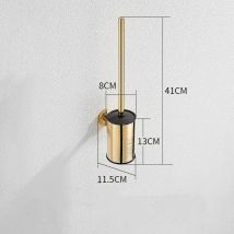 Brosse wc Murale dorée en Acier Inoxydable Rond pour Salle de Bain (doré)