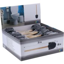 Brosse wc noir manche bambou Tendance