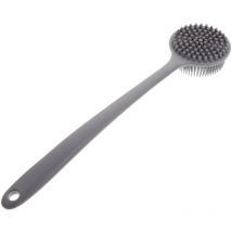 Brosses de bain Brosse de nettoyage du corps en silicone Brosse de nettoyage du dos de douche à long manche Brosse de nettoyage du corps en silicone