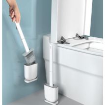 Sunxury - Brosses wc avec Porte-Brosse wc, Brosse wc avec Manche Long, Brosse wc en Silicone Souple, Brosse de Toilette avec Support à séchage Rapide