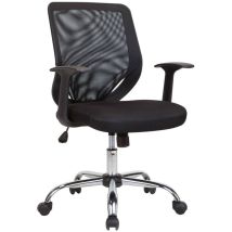 Bürostuhl Albany, Mesh Chefsessel mit Armlehnen, Ergonomischer Bürositz, Cm 60x54h90/98, Schwarz