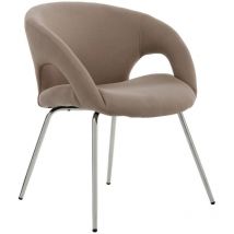 Bürostuhl Bathurst, Wartestuhl mit Armlehnen für Büro, Ergonomischer Wartestuhl, Cm 58x59h72, Braun