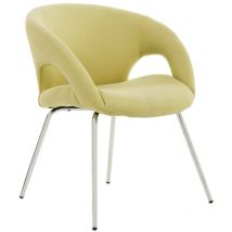 Bürostuhl Bathurst, Wartestuhl mit Armlehnen für Büro, Ergonomischer Wartestuhl, Cm 58x59h72, Gelb