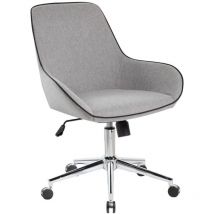 Bürostuhl Darwin, Arbeitsstuhl mit Rollen, Ergonomischer Bürositz, Cm 66x59h98, Grau