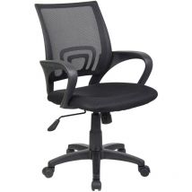 Bürostuhl Lismore, Mesh-Arbeitsstuhl mit Armlehnen, Ergonomischer Bürositz, Cm 59x54h90/100, Schwarz