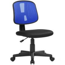 Serena - Bürostuhl Nowra, Arbeitsbürostuhl, Ergonomischer Bürositz, Cm 49x43h81/93, Schwarz und Blau