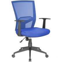 Bürostuhl Palmerston, Mesh Chefsessel mit Armlehnen, Ergonomischer Bürositz, Cm 59x64h96/106, Blau