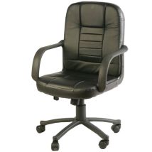 Bürostuhl Shepparton, Chefsessel mit Armlehnen, Ergonomischer Bürostuhl, Schwarz, Cm 56x59h88/99