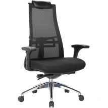 Altri - Bürostuhl Sydney, Chefsessel aus Mesh mit Armlehnen, ergonomischer Bürositz, Cm 71x69h110/118, schwarz