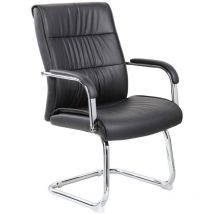 Bürostuhl Toowoomba, Wartezimmerstühle mit Armlehnen für Büro, Ergonomischer Wartestuhl, Cm 66x59h98, Schwarz