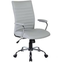 Bürostuhl Wollongong, Chefsessel mit Armlehnen, Ergonomischer Bürostuhl, Cm 57x59h100/109, Grau