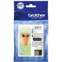 Brother - LC3217C/LC3217M/LC3217Y/LC3217BK Lot de Cartouches Jet d'encre, Fournitures d'origine Cyan/Magenta/Jaune/Noir 1 Taille Unique & LC3219XLBK