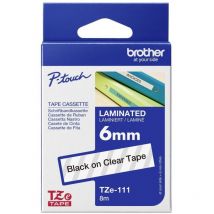Ruban d'étiquetage Brother TZe, tz TZe-111 Couleur de ruban: transparent Couleur de police:noir 6 mm 8 m