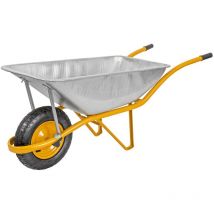 Vito - Brouette de chantier 85 Litres Galvanisée Caisse carrée Roues gonflées