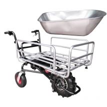 Brouette électrique multifonction 24 v charge 120 kg avec panier réglable et benne