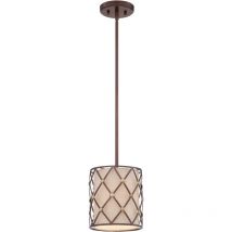 Brown Lattice - 1 Light Ceiling Mini Pendant Copper Brown Lattice, E27 - Elstead