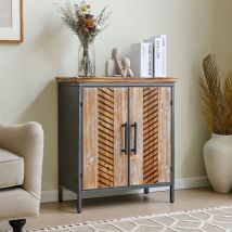 Livingandhome - Brown Classic Wooden Storage Cabinet Console Cabinet