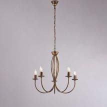 Brown Gold Eisen Kronleuchter fünf Lichter 55x h53 cm