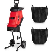Green Cut - Broyeur électrique, puissance 2600W, capacité de coupe 45mm, grande trémie, 2 sacs de collecte de 45l, roues et poignée pour le transport