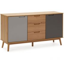 Bruce Sideboard 3 Schubladen Und 2 Türen, Massivholz, 140 Cm (b) 40 Cm (t) 77 Cm (h)