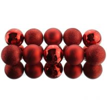 Centrale Brico - Bruchfeste Weihnachtskugeln Christmas Red rot ø 6 cm aus Kunststoff - 10er Set