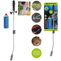 LED – Gas-Grasbrenner 1047 GBPB – Edelstahlbrenner mit Piezo-Zündung – 15 kW – 370 g/h Gasverbrauch – 40 Min Autonomie – 80x9,53 cm
