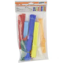Brüder Mannesmann - M13060 Serre-câble 100 mm, 180 mm, 200 mm blanc, rouge, vert, jaune, bleu 350 parties