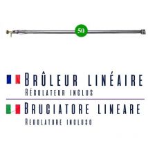 Hytama Tools - Bruleur a' gaz gpl pour barbecue line'aire 50, pierre ste'atite, pierre de lave, plaque en fonte, robinet, inclus