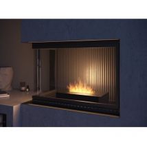 Sololed - Bruciatore a bioetanolo inserto da appoggio nero opaco in inox 40cm
