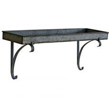 Watsons - brunel - Wall Mounted Industrial Metal Tray Shelf with Brackets - Grey - Grey