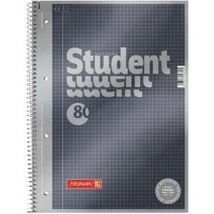 Collegeblock Student Premium din A4 kariert mit Rand innen 90g/m² anthrazit metallic 80 Bl.