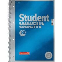 Brunnen - Collegeblock Student Premium din A4 punktkariert (dotted) 90g/m² cyan metallic 80 Bl.