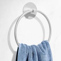 Jalleria - Brushed Nickel Bathroom Towel Ring - SUS304 Stainless Steel Bathroom Towel Rack, Adhesive Wall Mounted Towel Rack, Bathroom Storage Towel