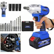 Dayplus - Brushless batterie impact tournevis, outil électrique 21v avec 16 bits, 420nm batterie bits, avant, rotation inverse, 4 Manchons, 5 bits, 7