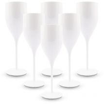 BRYNA - Set 6 Pezzi Bicchieri Flute da 18 Cl in Policarbonato (Plastica Rigida), 100% Design Italiano, Bicchieri Infrangibili, Calici Vino