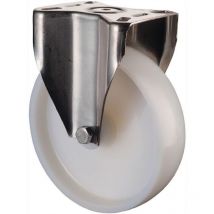 BS Rollen Bockrolle Kunststoff weiß Gleitlager Rad-Ø 150 mm 300 kg - H110.A90.150