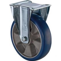 Bockrolle D.200mm Trgf.300kg pu Platte L138xB109mm Farbe Rl.blau Bs Rollen