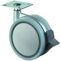Bs Rollen - bs-r Kunststoff-Doppelrolle ø 75 mm grau, mit Platte m. Festst