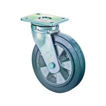 FP – Lenkrolle RR100.B80.160 – Aluminium, verzinkte Stahlschweißkonstruktion, elastischer Reifen, schwarz – 4021885078393