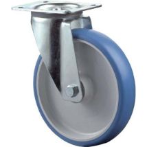 Bs Rollen Lenkrolle Mit Anschraubplatte Polyurethan Blau Rollenlager 125 Mm 150 Kg - L400.b36.125