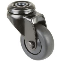 Lenkrolle D.50mm Trgf.50kg m.Rückenloch Ku.Kugell.Gum.schwarz Bs Rollen