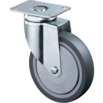 Bs Rollen - Rueda giratoria 80mm, 80kg, con placa de goma gris