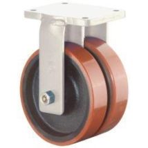 Bockrolle 150mm – Schwerlastdoppelbockrolle – Stahlschweißkonstruktion – Guss-Polyurethan – 95 Shore A – Kugellager