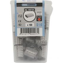 100 Bornes de connexion 5 fils 1 à 2.5mm²