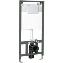 Bâti support universel Kerra pour wc suspendu Avec plaque chasse d'eau blanche